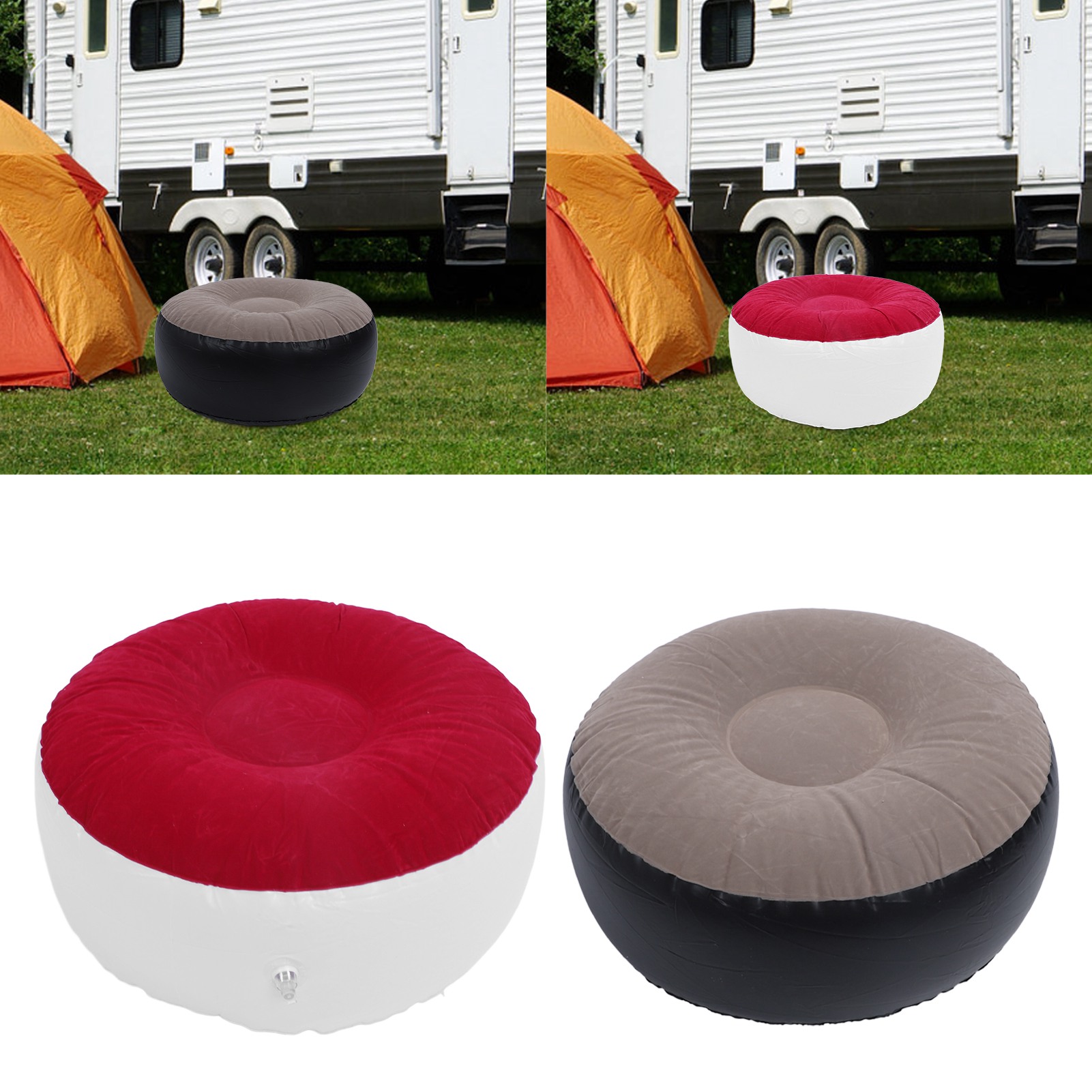 Outdoor Furniture Design - Taburete Inflable Aterciopelado Multiusos, Ligero, Portátil,