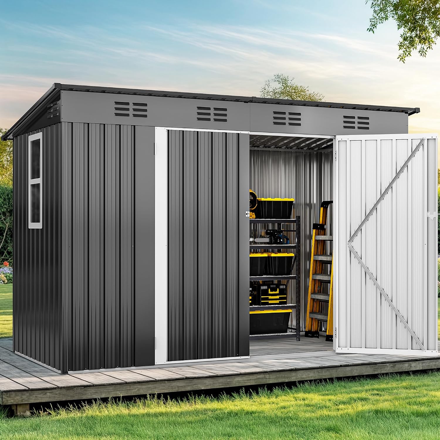 Outdoor Furniture With Storage - Caseta de Almacenamiento Exterior de 9'
