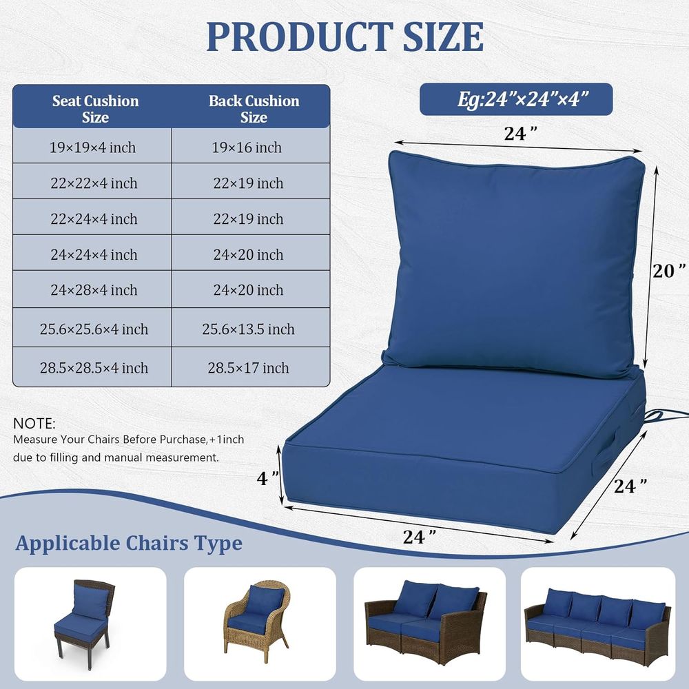Juego de 4 Cojines Profundos p - Outdoor Furniture In reseña y precio