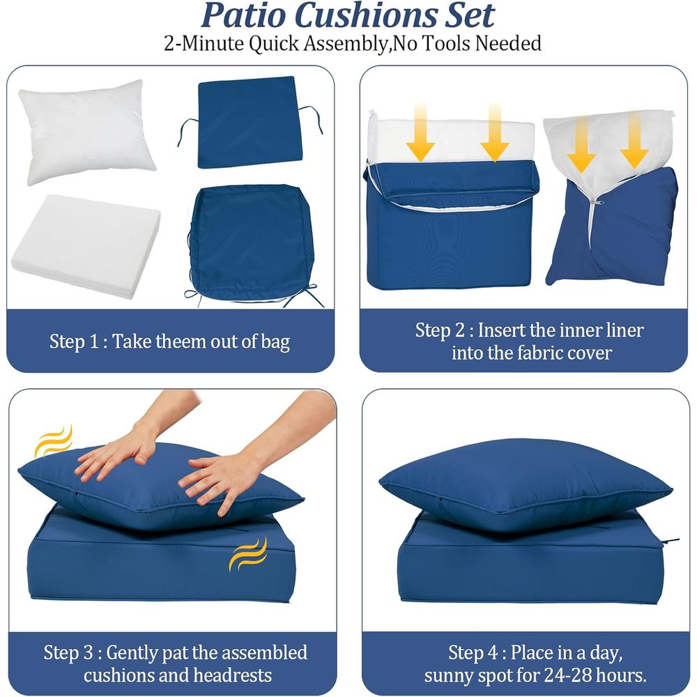 Juego de 4 Cojines Profundos p - Outdoor Furniture In reseña y precio