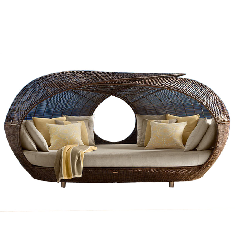 Cama de Día de Mimbre Semicirc - Outdoor Furniture In Sale reseña y precio