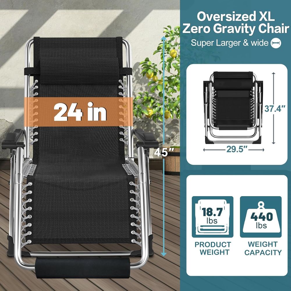 Silla de Gravedad Cero Ancha d - Outdoor Furniture Xl reseña y precio