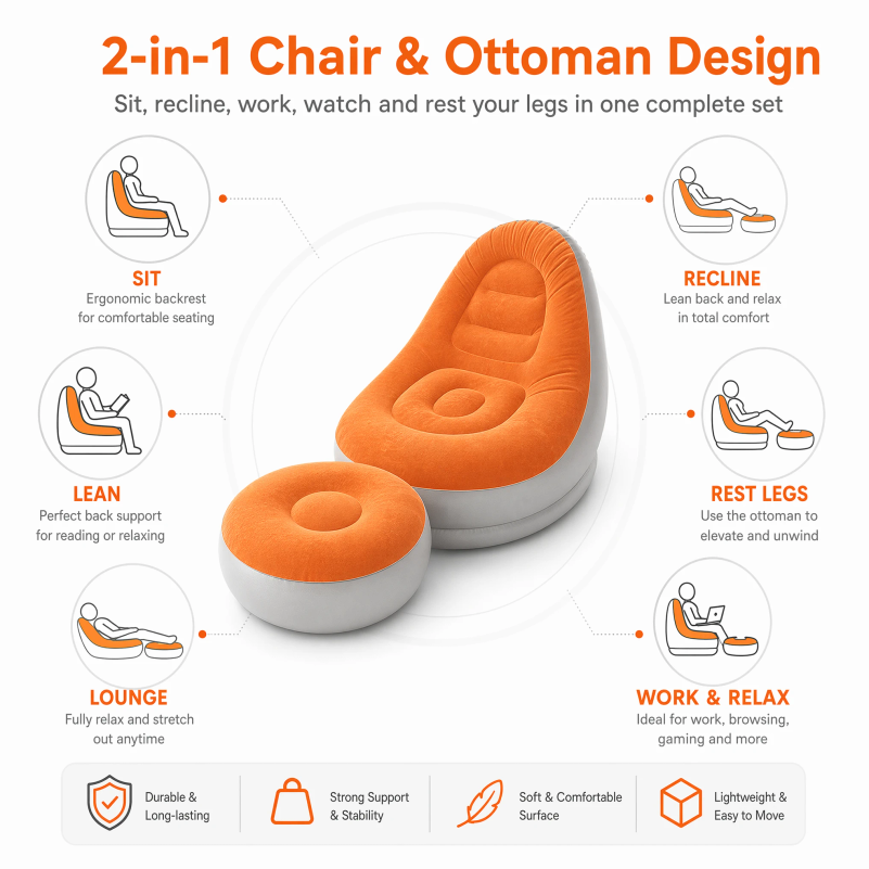 Sofá Inflable Tipo Flocado con - Outdoor Furniture Design reseña y precio