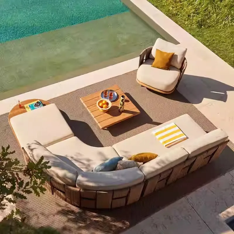 Sofá nórdico de ratán para ext - Outdoor Furniture Design reseña y precio