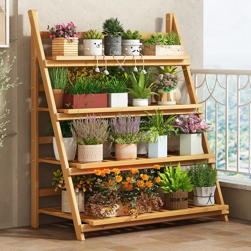 Estante de flores de madera ma - Outdoor Furniture Design reseña y precio