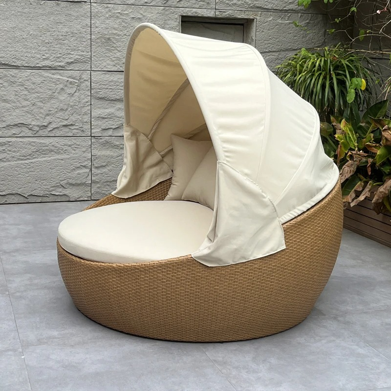 Sofá Cama Redondo de Mimbre An - Outdoor Furniture For Pool reseña y precio