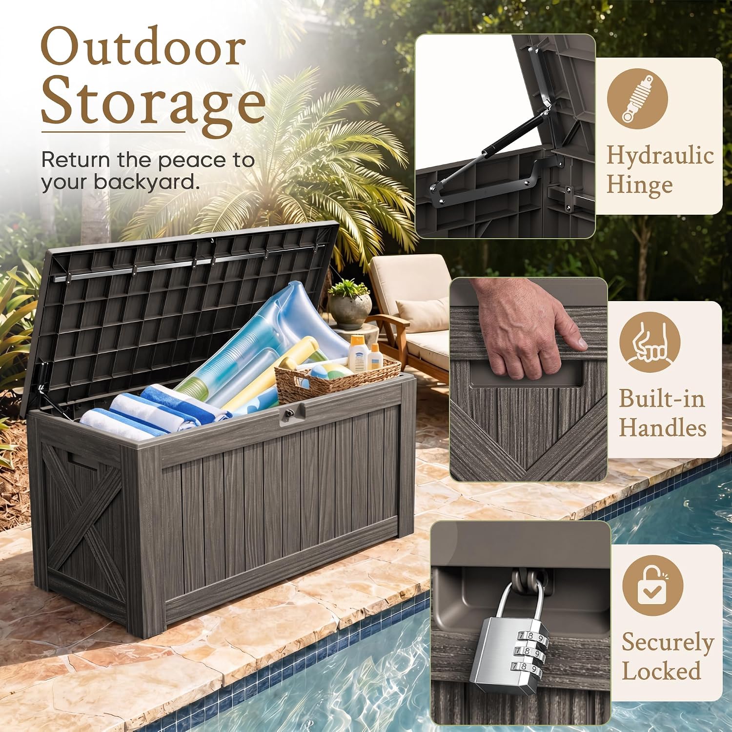 Caja de almacenamiento grande  - Outdoor Furniture Cushion reseña y precio