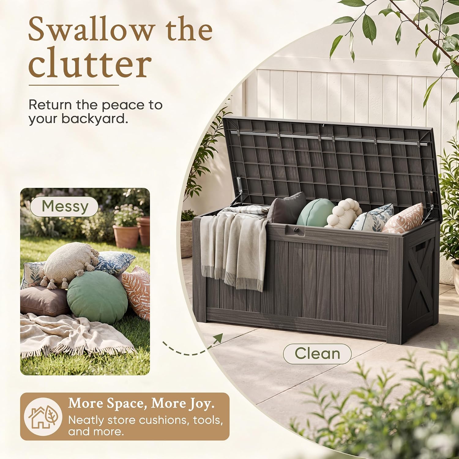 Caja de almacenamiento grande  - Outdoor Furniture Cushion reseña y precio