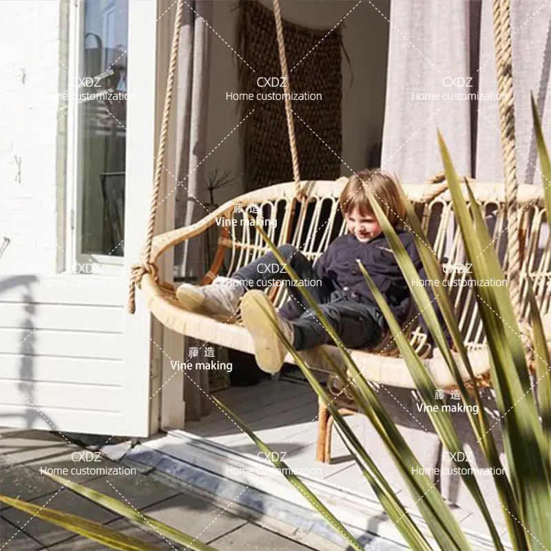 Silla colgante doble de ratán  - Outdoor Furniture Japanese Style reseña y precio