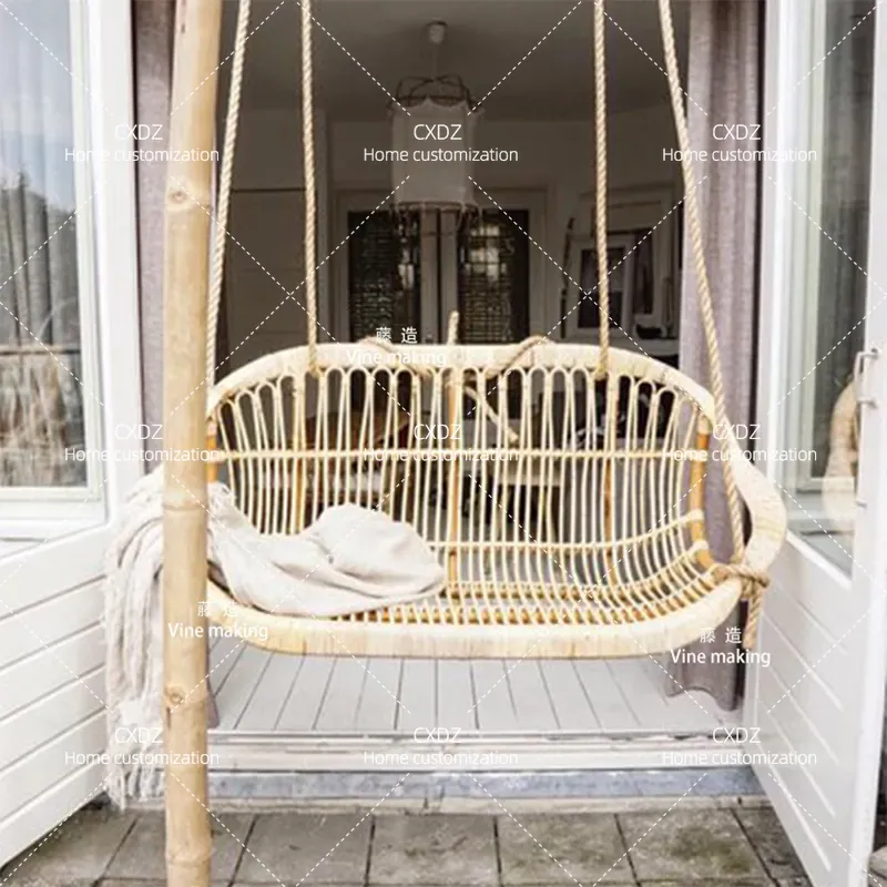 Silla colgante doble de ratán  - Outdoor Furniture Japanese Style reseña y precio