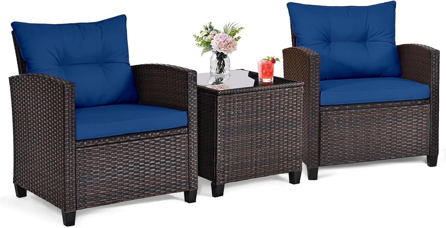 Conjunto bistro de mimbre de r - Outdoor Furniture Cushion reseña y precio