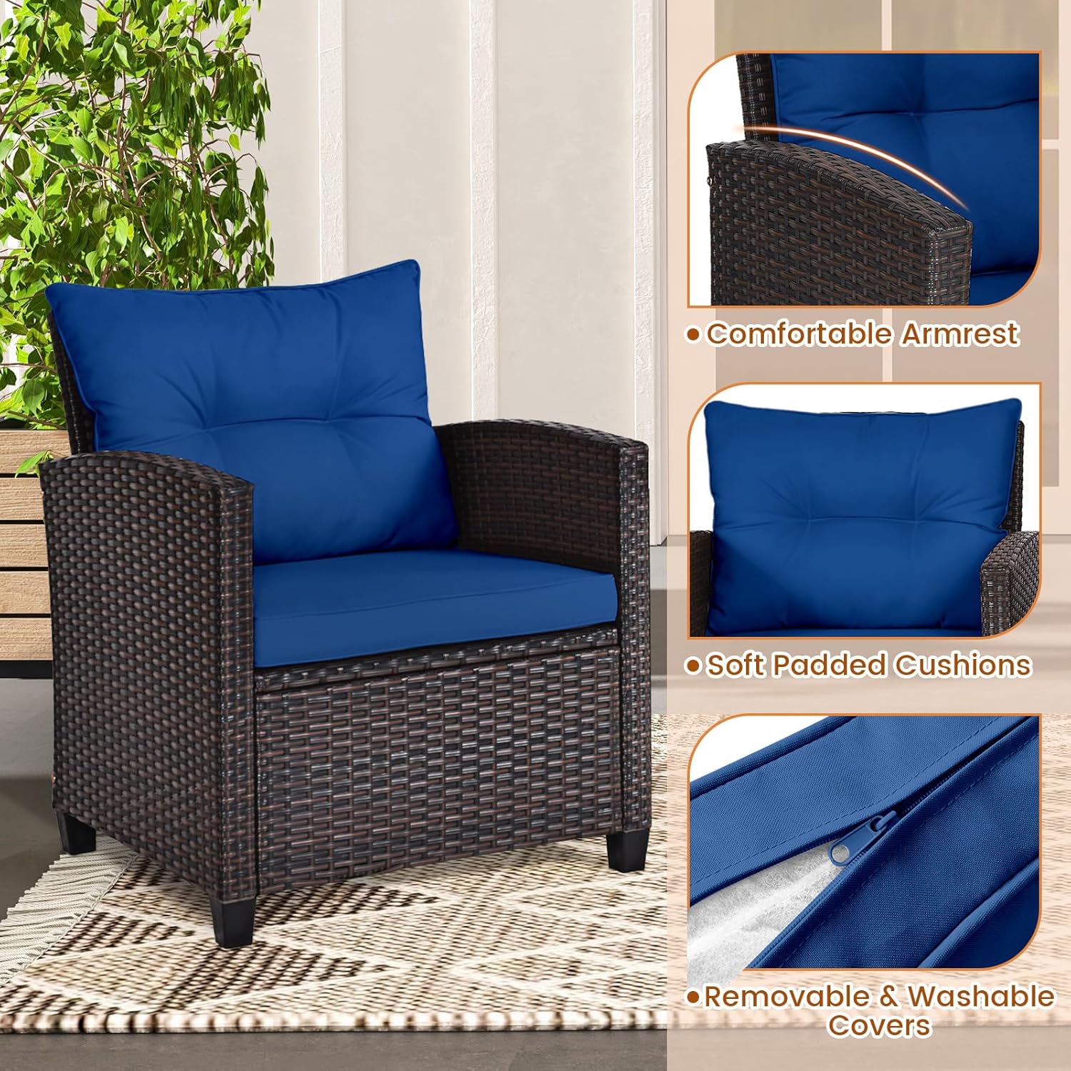 Conjunto bistro de mimbre de r - Outdoor Furniture Cushion reseña y precio